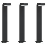 vidaXL Lămpi exterioare de podea 3 buc. negru 80 cm aluminiu turnat vidaXL Lămpi exterioare de podea 3 buc. negru 80 cm aluminiu turnat