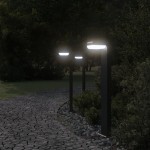 vidaXL Lămpi exterioare de podea 3 buc. negru 80 cm aluminiu turnat vidaXL Lămpi exterioare de podea 3 buc. negru 80 cm aluminiu turnat