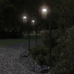 vidaXL Lămpi de podea de exterior 3 buc. negru 100 cm oțel inoxidabil vidaXL Lămpi de podea de exterior 3 buc. negru 100 cm oțel inoxidabil
