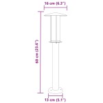 vidaXL Lampă exterioară de podea, argintiu, 60 cm, oțel inoxidabil vidaXL Lampă exterioară de podea, argintiu, 60 cm, oțel inoxidabil
