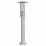 vidaXL Lămpi exterioare de podea 3 buc. argintiu 60 cm oțel inoxidabil
