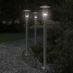vidaXL Lampă exterioară de podea, argintiu, 100 cm, oțel inoxidabil vidaXL Lampă exterioară de podea, argintiu, 100 cm, oțel inoxidabil
