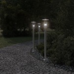 vidaXL Lampă exterioară de podea, argintiu, 100 cm, oțel inoxidabil vidaXL Lampă exterioară de podea, argintiu, 100 cm, oțel inoxidabil