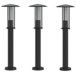 vidaXL Lămpi de podea de exterior 3 buc. negru 60 cm oțel inoxidabil vidaXL Lămpi de podea de exterior 3 buc. negru 60 cm oțel inoxidabil