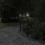 vidaXL Lămpi de podea de exterior 3 buc. negru 100 cm oțel inoxidabil vidaXL Lămpi de podea de exterior 3 buc. negru 100 cm oțel inoxidabil