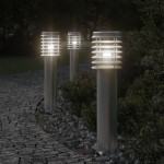 vidaXL Lampă exterioară de podea, argintiu, 60 cm, oțel inoxidabil vidaXL Lampă exterioară de podea, argintiu, 60 cm, oțel inoxidabil