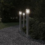 vidaXL Lampă exterioară de podea, argintiu, 110 cm, oțel inoxidabil vidaXL Lampă exterioară de podea, argintiu, 110 cm, oțel inoxidabil