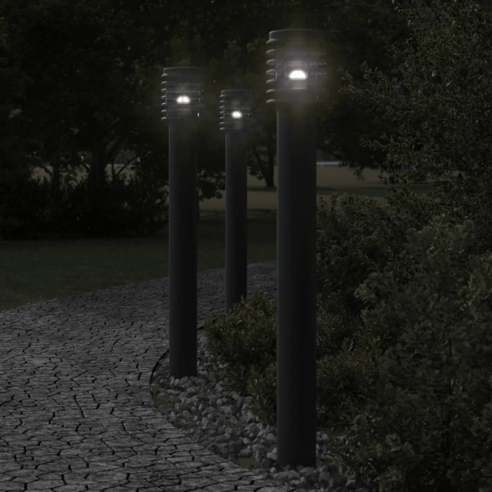vidaXL Lampă exterioară de podea, negru, 110 cm, oțel inoxidabil