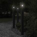 vidaXL Lampă exterioară de podea, negru, 110 cm, oțel inoxidabil vidaXL Lampă exterioară de podea, negru, 110 cm, oțel inoxidabil