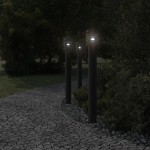 vidaXL Lămpi de podea de exterior 3 buc. negru 110 cm oțel inoxidabil vidaXL Lămpi de podea de exterior 3 buc. negru 110 cm oțel inoxidabil