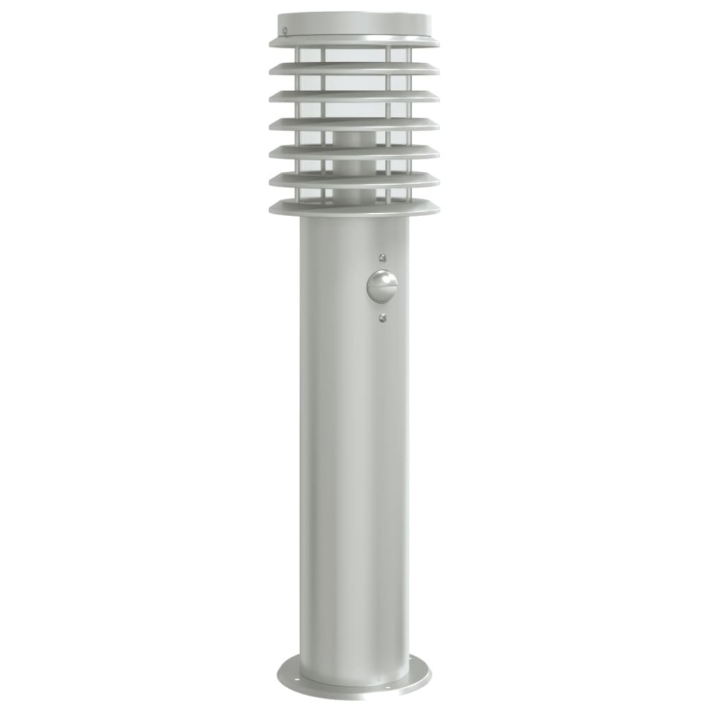 vidaXL Lampă exterioară de podea cu senzor argintiu, 60 cm, oțel inox