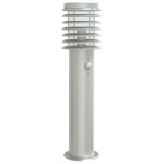 vidaXL Lampă exterioară de podea cu senzor argintiu, 60 cm, oțel inox vidaXL Lampă exterioară de podea cu senzor argintiu, 60 cm, oțel inox