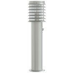 vidaXL Lămpi exterioare de podea senzor 3 buc argintiu 60 cm oțel inox vidaXL Lămpi exterioare de podea senzor 3 buc argintiu 60 cm oțel inox