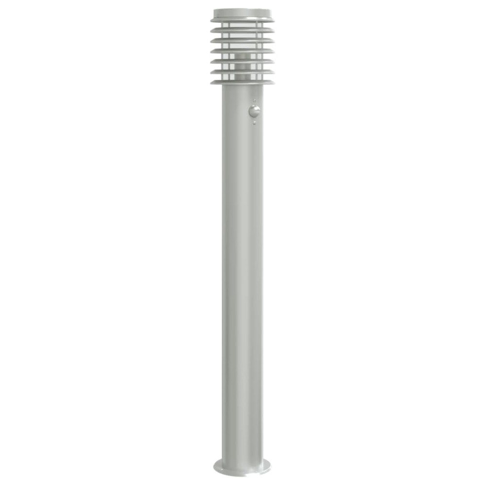 vidaXL Lampă exterioară de podea cu senzor argintiu 110 cm, oțel inox