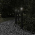 vidaXL Lampă exterioară de podea cu senzor, negru, 110 cm, oțel inox