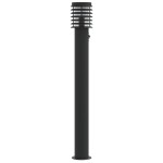 vidaXL Lămpi exterioare de podea senzori 3 buc. negru 110 cm oțel inox vidaXL Lămpi exterioare de podea senzori 3 buc. negru 110 cm oțel inox