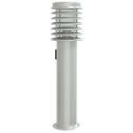 vidaXL Lampă exterioară de podea cu priză, argintiu, 60 cm, oțel inox vidaXL Lampă exterioară de podea cu priză, argintiu, 60 cm, oțel inox