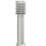 vidaXL Lampă exterioară de podea cu priză, argintiu, 60 cm, oțel inox vidaXL Lampă exterioară de podea cu priză, argintiu, 60 cm, oțel inox