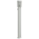 vidaXL Lampă de podea de exterior cu priză, argintiu, 110cm, oțel inox
