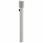 vidaXL Lampă de podea de exterior cu priză, argintiu, 110cm, oțel inox