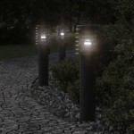 vidaXL Lampă exterioară de podea cu priză, negru, 60 cm, oțel inox vidaXL Lampă exterioară de podea cu priză, negru, 60 cm, oțel inox