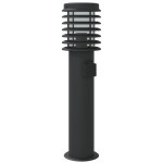 vidaXL Lampă exterioară de podea cu priză, negru, 60 cm, oțel inox vidaXL Lampă exterioară de podea cu priză, negru, 60 cm, oțel inox