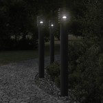 vidaXL Lămpi de podea de exterior 3 buc negru 110 cm oțel inoxidabil vidaXL Lămpi de podea de exterior 3 buc negru 110 cm oțel inoxidabil