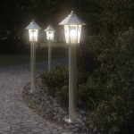 vidaXL Lampă exterioară de podea, argintiu, 80 cm, oțel inoxidabil vidaXL Lampă exterioară de podea, argintiu, 80 cm, oțel inoxidabil