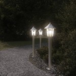 vidaXL Lampă exterioară de podea, argintiu, 80 cm, oțel inoxidabil vidaXL Lampă exterioară de podea, argintiu, 80 cm, oțel inoxidabil