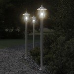 vidaXL Lampă exterioară de podea, argintiu, 120 cm, oțel inoxidabil vidaXL Lampă exterioară de podea, argintiu, 120 cm, oțel inoxidabil