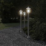 vidaXL Lampă exterioară de podea, argintiu, 120 cm, oțel inoxidabil vidaXL Lampă exterioară de podea, argintiu, 120 cm, oțel inoxidabil