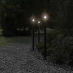 vidaXL Lămpi de podea de exterior 3 buc. negru 120 cm oțel inoxidabil vidaXL Lămpi de podea de exterior 3 buc. negru 120 cm oțel inoxidabil