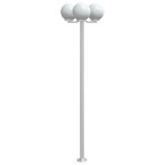 vidaXL Lămpi exterioare de podea 2 buc argintiu 215 cm oțel inoxidabil vidaXL Lămpi exterioare de podea 2 buc argintiu 215 cm oțel inoxidabil