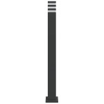 vidaXL Lămpi de podea de exterior, 3 buc., negru, 110 cm, aluminiu vidaXL Lămpi de podea de exterior, 3 buc., negru, 110 cm, aluminiu
