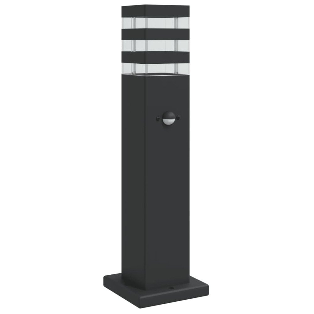 vidaXL Lampă exterioară de podea cu senzor, negru, 50 cm, aluminiu