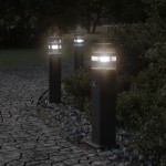 vidaXL Lampă exterioară de podea cu senzor, negru, 50 cm, aluminiu vidaXL Lampă exterioară de podea cu senzor, negru, 50 cm, aluminiu