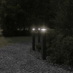 vidaXL Lampă exterioară de podea cu senzor, negru, 80 cm, aluminiu vidaXL Lampă exterioară de podea cu senzor, negru, 80 cm, aluminiu