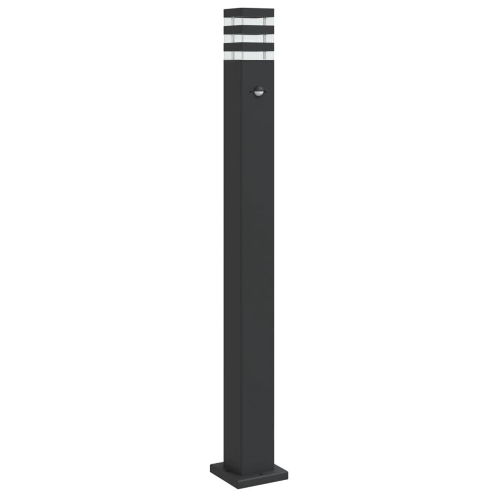 vidaXL Lampă exterioară de podea cu senzor, negru, 110 cm, aluminiu