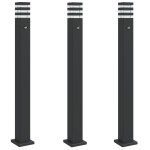 vidaXL Lampă exterioară de podea cu senzor, negru, 110 cm, aluminiu
