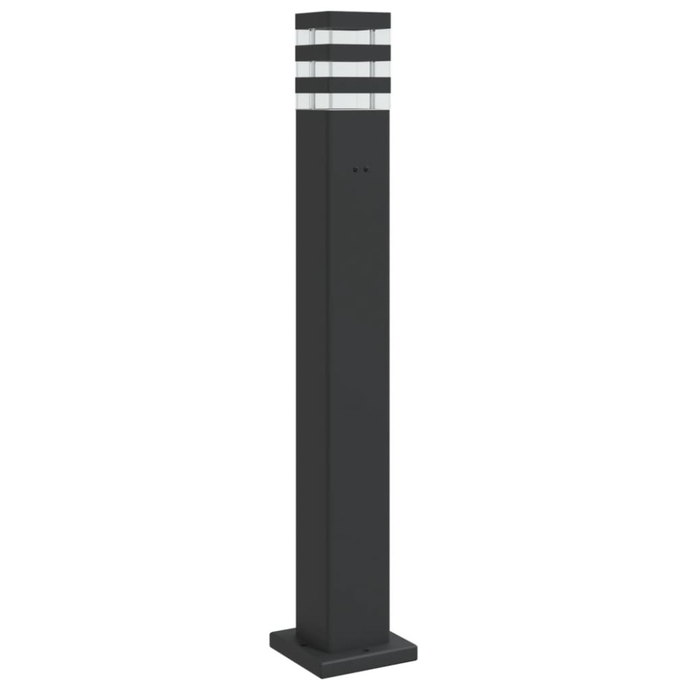 vidaXL Lampă exterioară de podea cu priză, negru, 80 cm, aluminiu