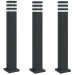 vidaXL Lămpi exterioare de podea cu priză, 3 buc. negru 80 cm aluminiu vidaXL Lămpi exterioare de podea cu priză, 3 buc. negru 80 cm aluminiu