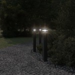 vidaXL Lămpi exterioare de podea cu priză, 3 buc. negru 80 cm aluminiu vidaXL Lămpi exterioare de podea cu priză, 3 buc. negru 80 cm aluminiu