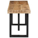 vidaXL Bancă, 160 cm, lemn masiv de mango nefinisat și oțel