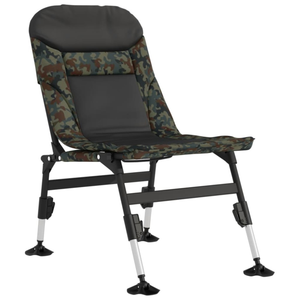 vidaXL Scaun de pescuit cu picioare reglabile pliabil camuflaj