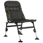 vidaXL Scaun de pescuit cu picioare reglabile pliabil camuflaj vidaXL Scaun de pescuit cu picioare reglabile pliabil camuflaj