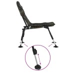 vidaXL Scaun de pescuit cu picioare reglabile pliabil camuflaj vidaXL Scaun de pescuit cu picioare reglabile pliabil camuflaj