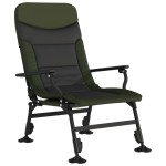 vidaXL Scaun de pescuit cu cotieră, pliabil, verde vidaXL Scaun de pescuit cu cotieră, pliabil, verde