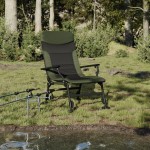 vidaXL Scaun de pescuit cu cotieră, pliabil, verde vidaXL Scaun de pescuit cu cotieră, pliabil, verde