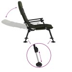 vidaXL Scaun de pescuit cu cotieră, pliabil, verde vidaXL Scaun de pescuit cu cotieră, pliabil, verde