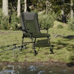 vidaXL Scaun de pescuit cu cotieră, pliabil, verde vidaXL Scaun de pescuit cu cotieră, pliabil, verde